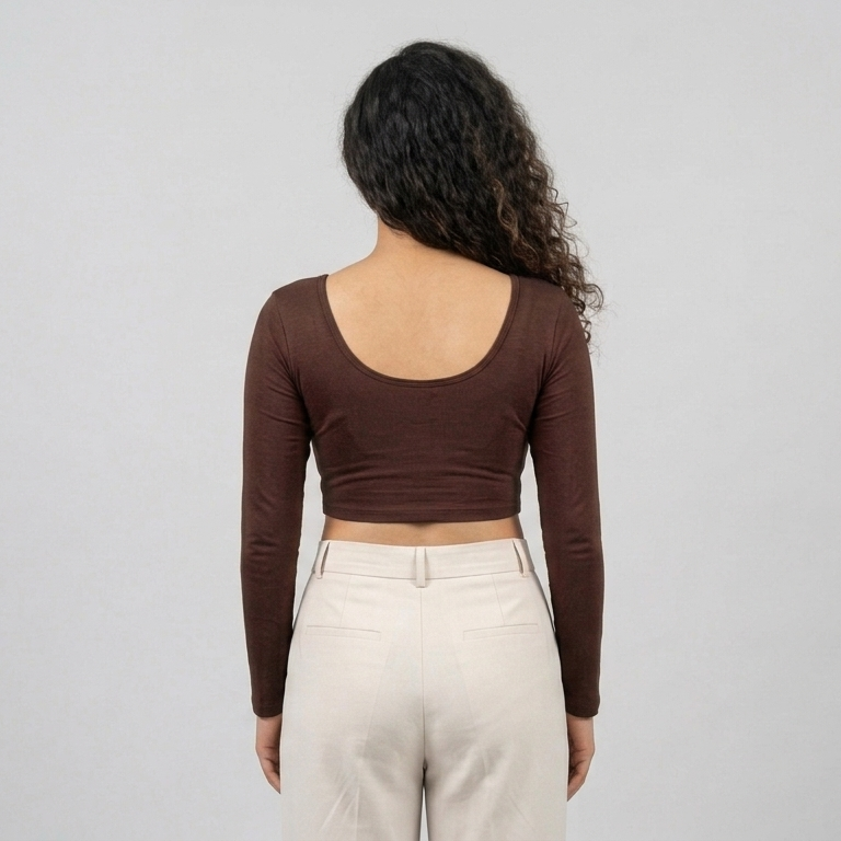 Back photo Plain Lycra Blouse