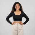 Black Plain Lycra Blouse