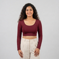 Burgundy Plain Lycra Blouse