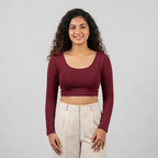 Burgundy Plain Lycra Blouse