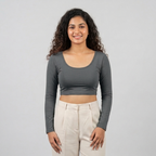 Grey Plain Lycra Blouse