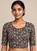 Black Kalamkari Print Lycra Blouse