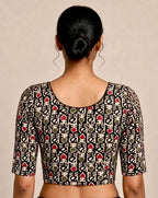 Black Kalamkari Print Lycra Blouse