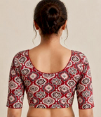 Maroon Kalamkari Print Lycra Blouse
