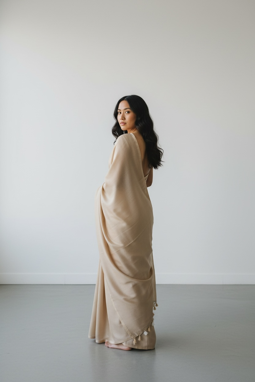 Butter Cream Saree