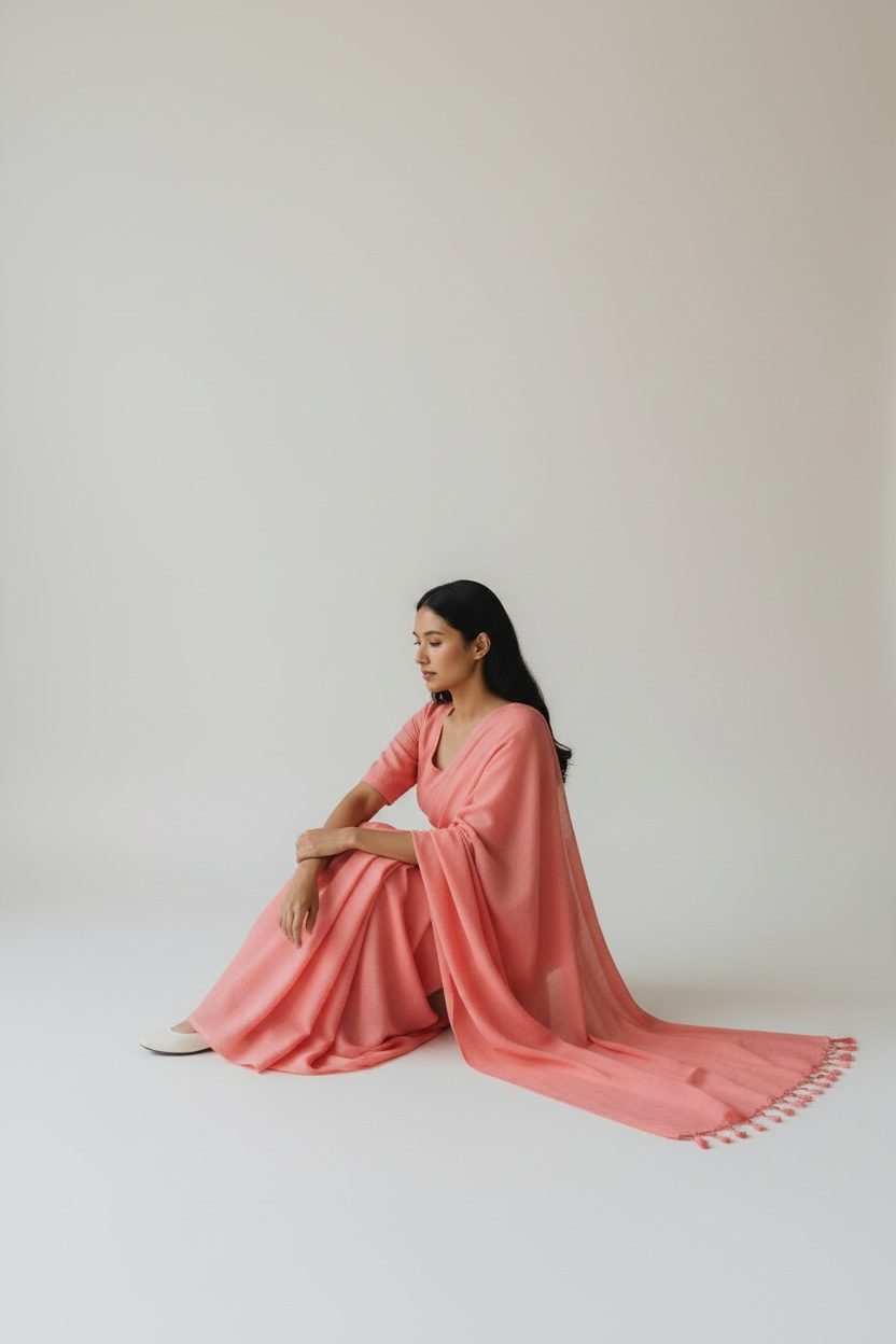 Rose Pink Colour Saree