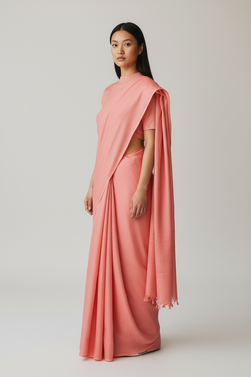 Rose Pink Colour Saree