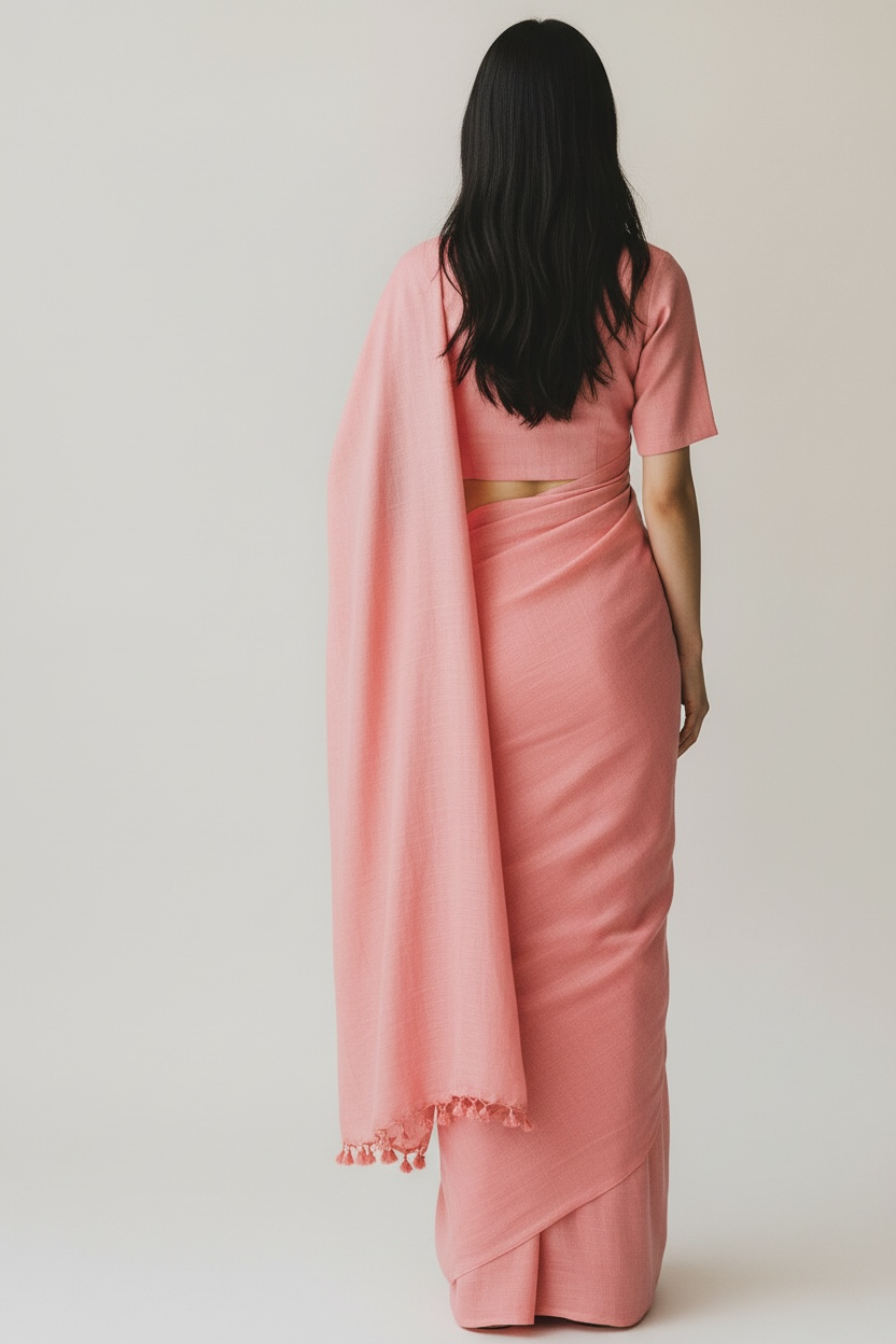 Rose Pink Colour Saree