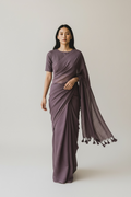 Dark Purple Mauve Colour - Semi Linen
