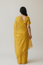 Sunflower Yellow Colour Slub Cotton Saree