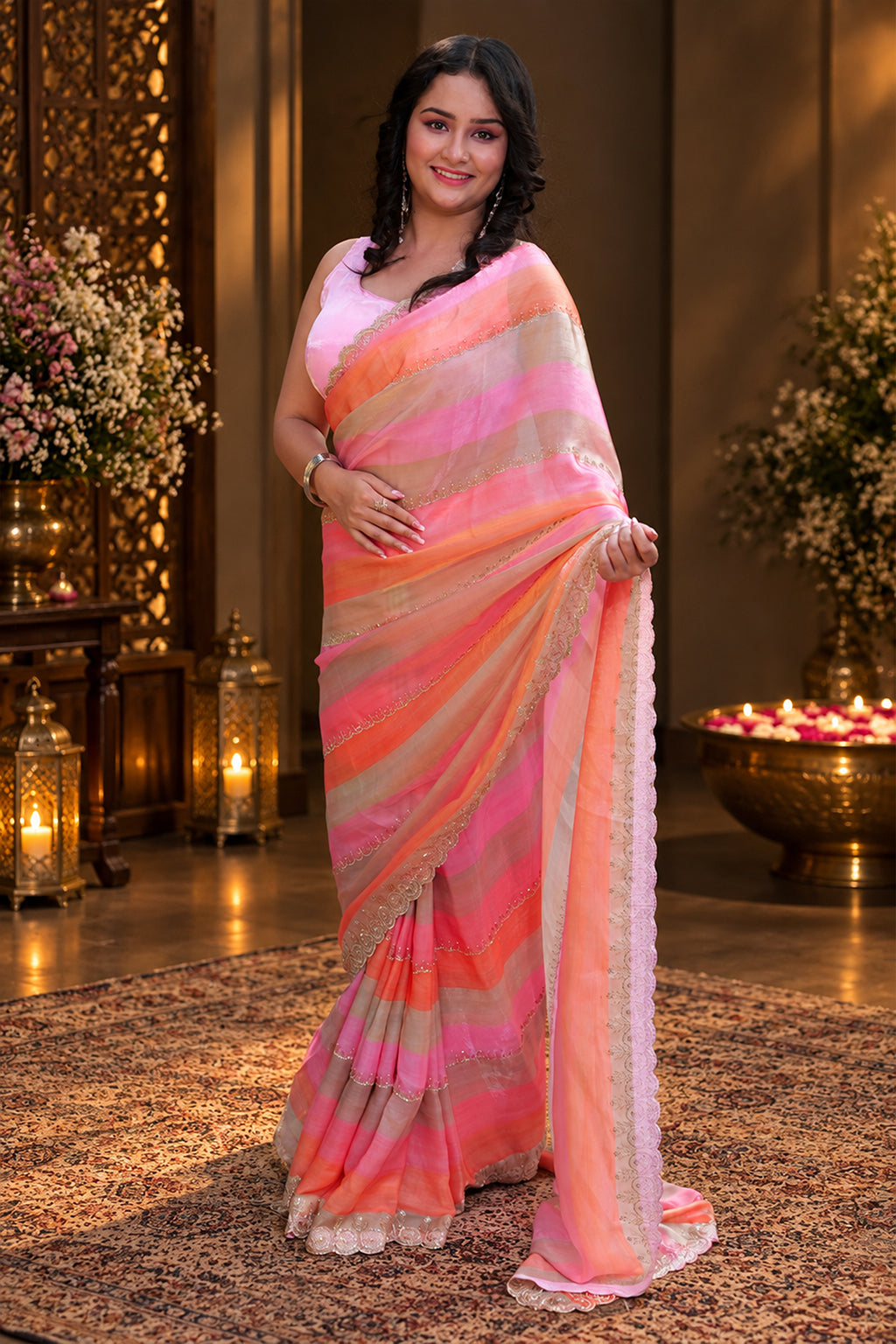 Silk Multi-Color Saree