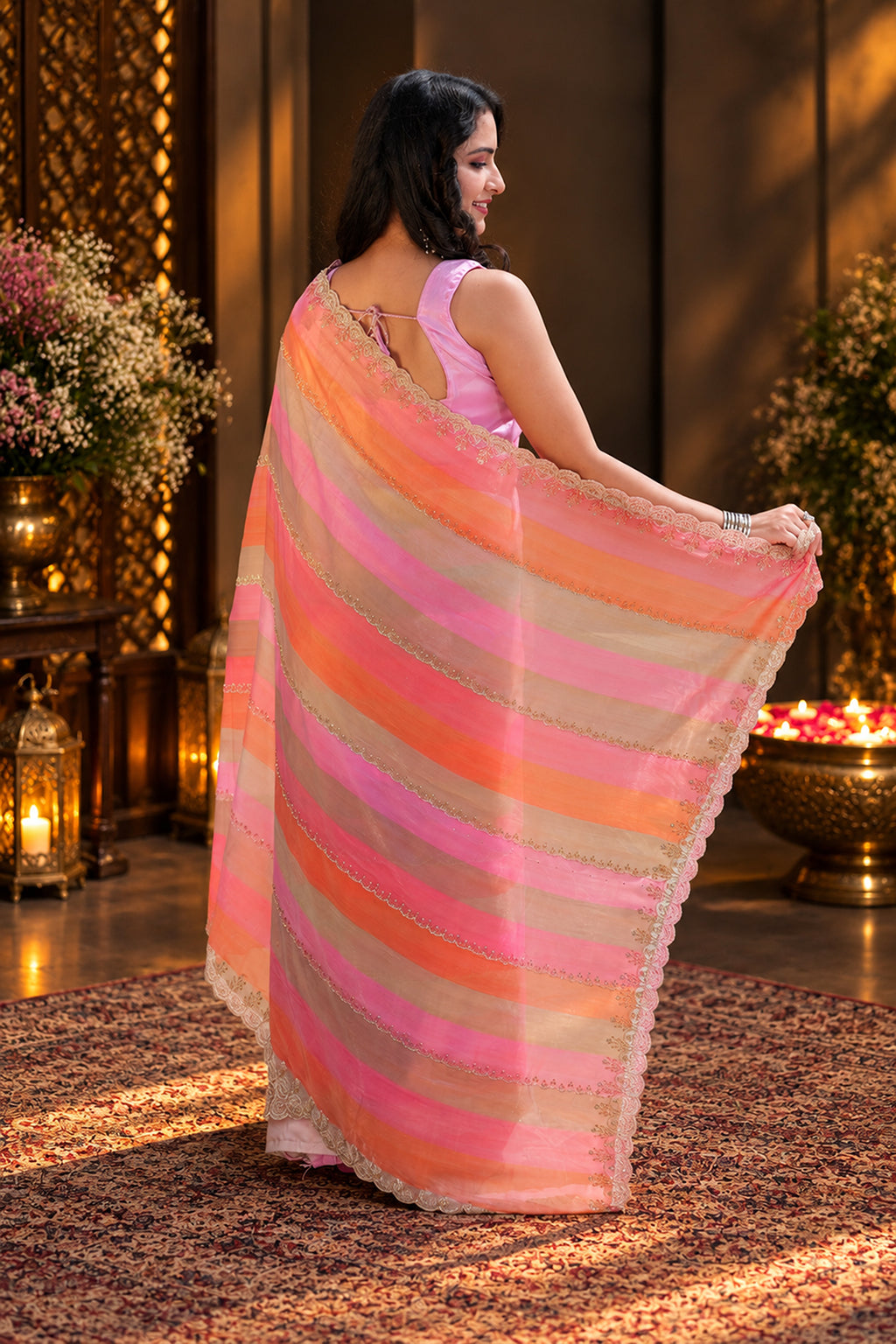 Silk Multi-Color Saree