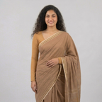 Saree look - Camel color Plain Lycra Blouse