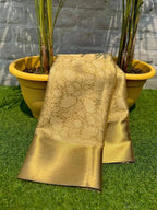 Golden Banarasi Tissue Semi Silk Saree for Wedding & Festive Wear