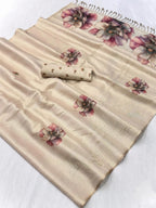 Premium Soft Tissue Saree with Unique Floral Digital Prints