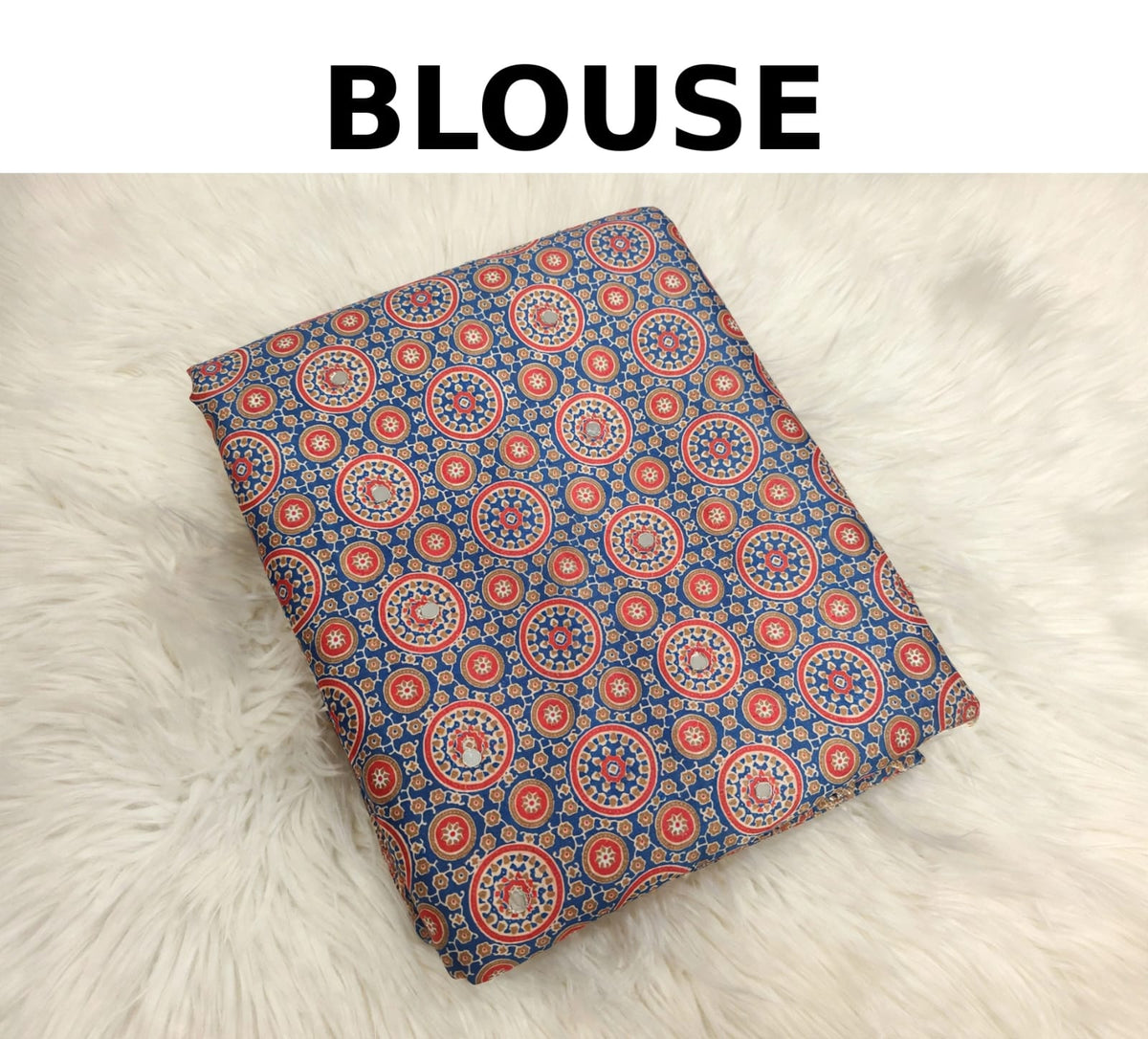 Sky Blue Ajrakh  Block Print Saree
