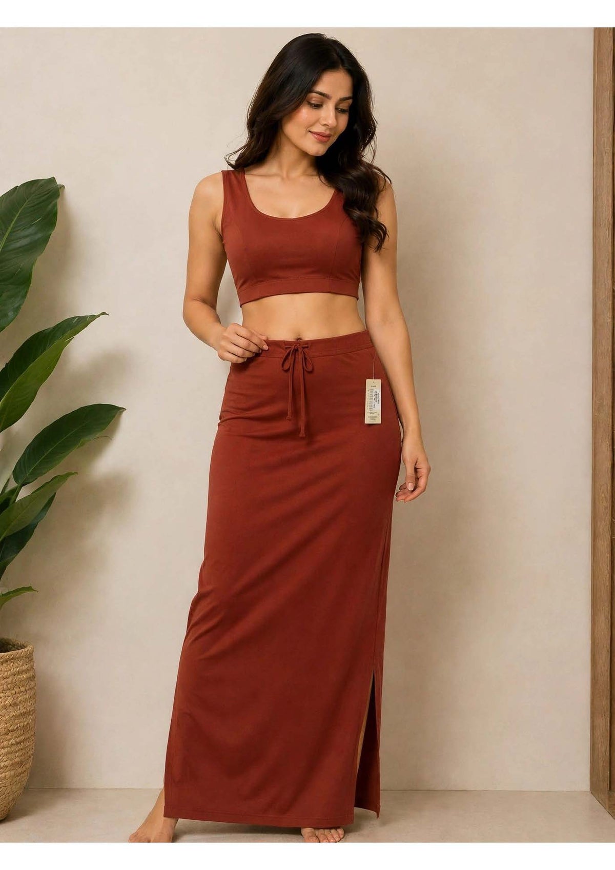 Premium Saree Shaper – Rust Brown